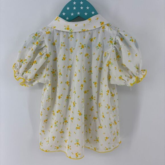 Cottage core unbranded button up collared floral print top toddler 5 - Picture 5 of 5